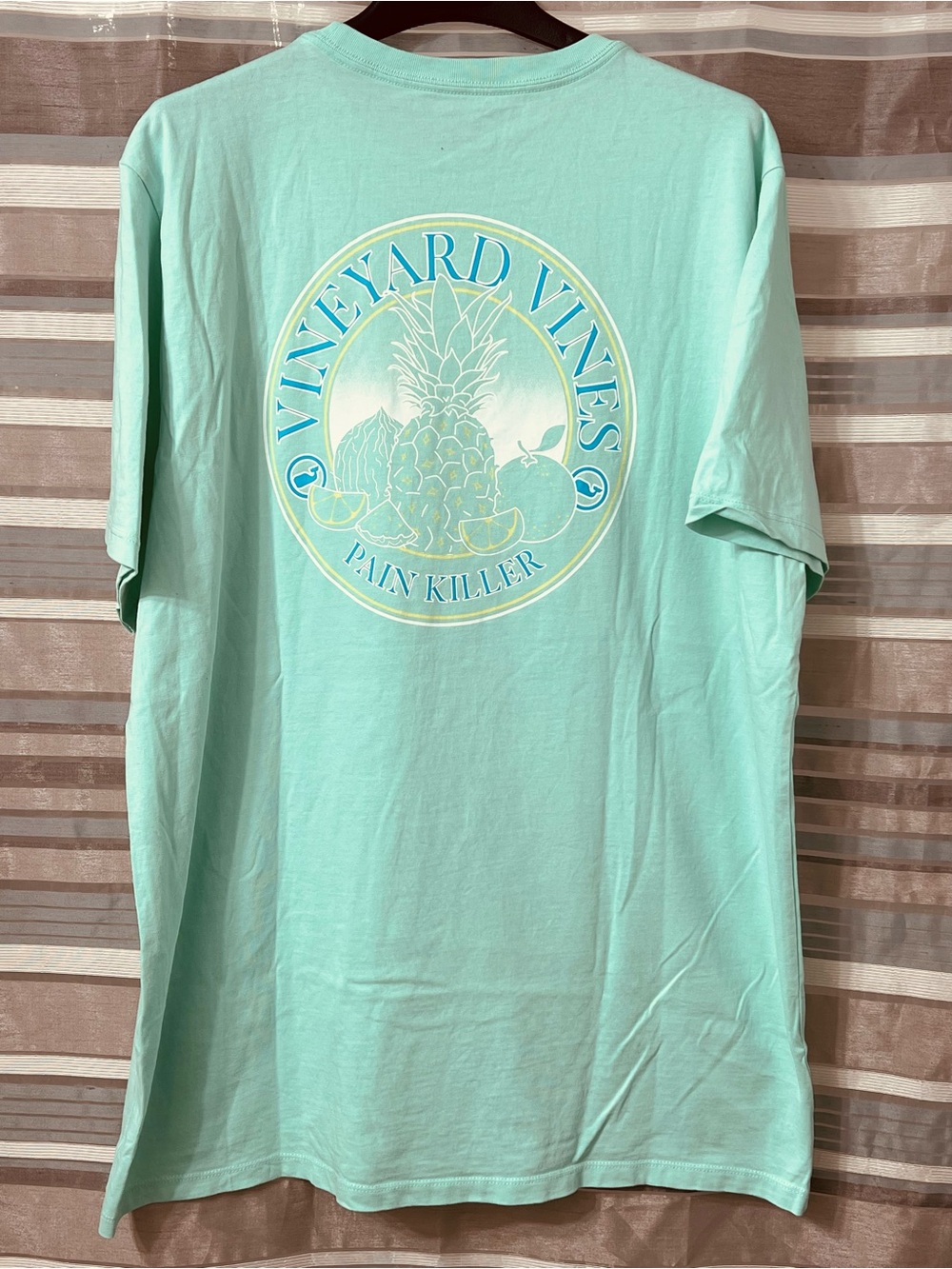 Vineyard Vines Aquamarine Pineapple Graphic “Pain Killer” Short Sleeve Tee